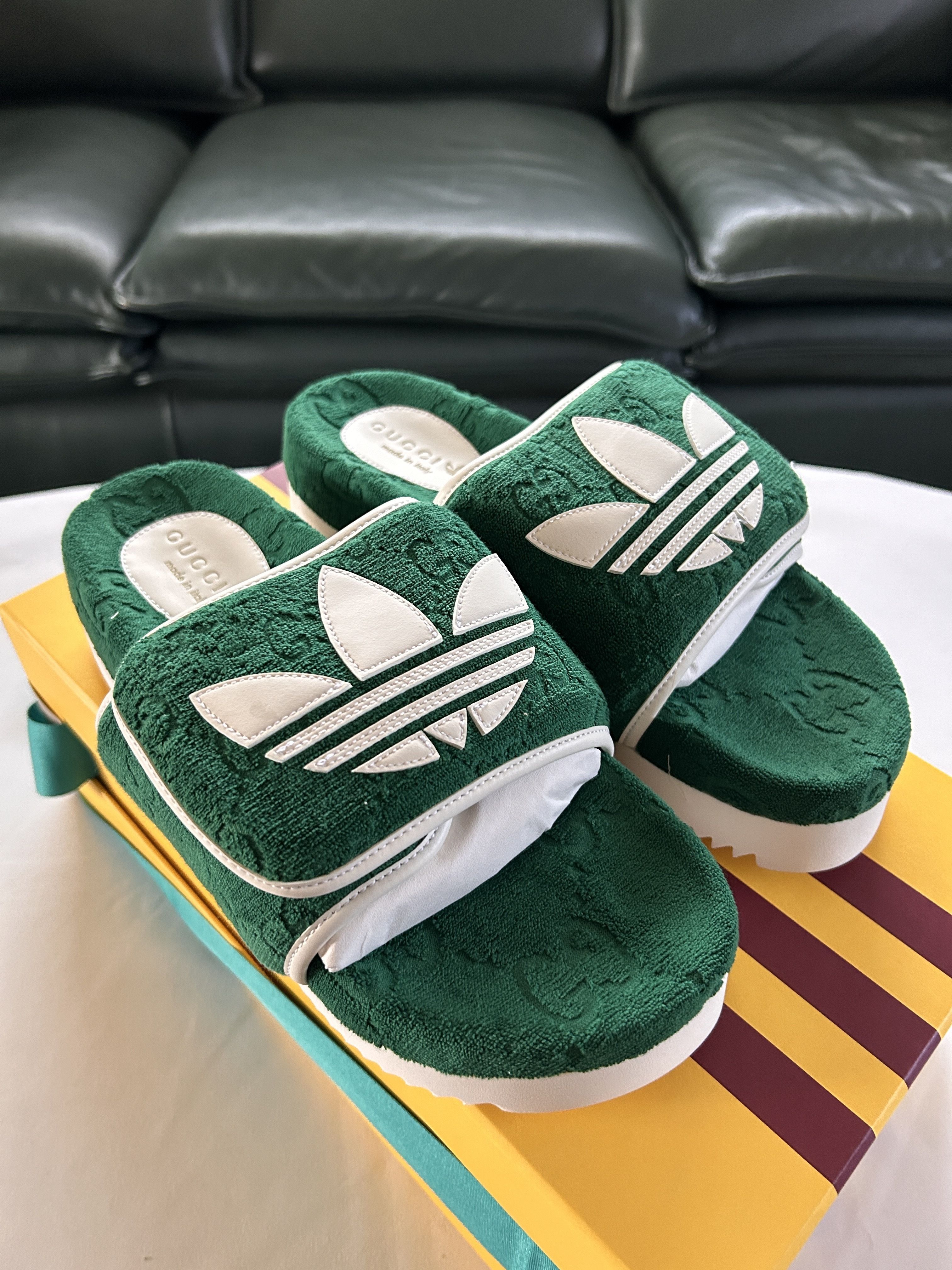 men's GUCCI×adidasプラットフォームサンダル box付き (GUCCI/サンダル