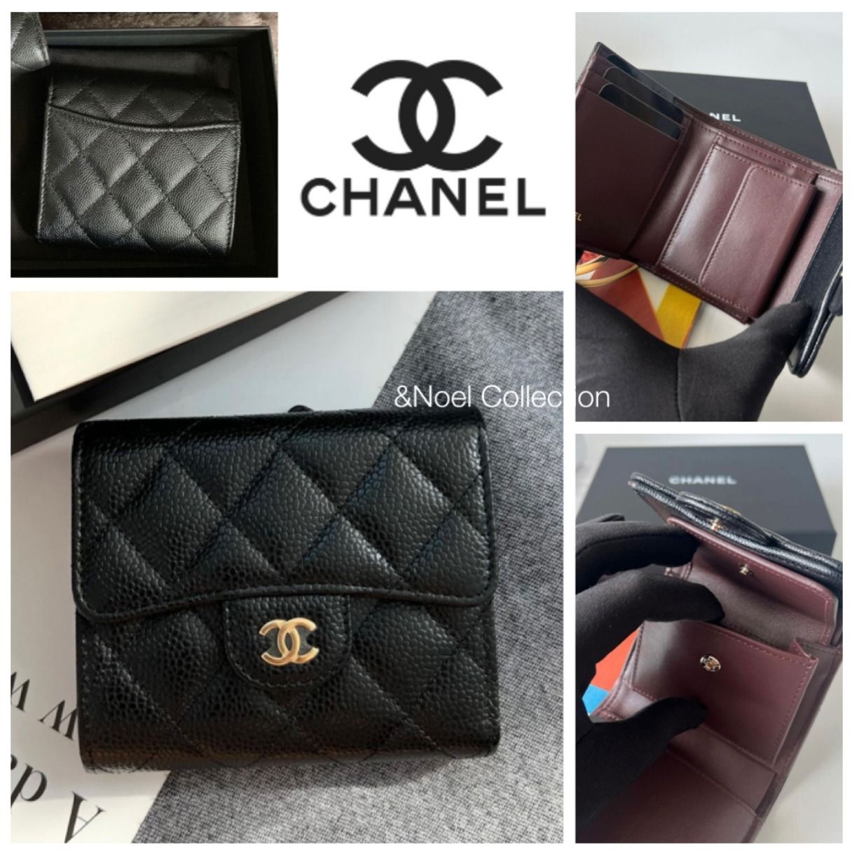 折りたたみ財布】CHANEL*ミニウォレット*キャビアスキン黒 (CHANEL
