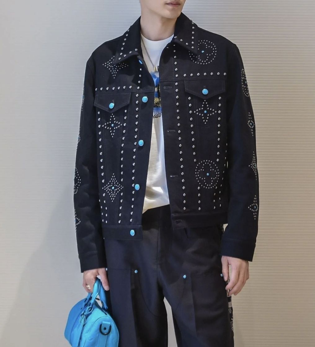 クール♪】ルイヴィトン☆エンブロイダードデニムジャケット (Louis