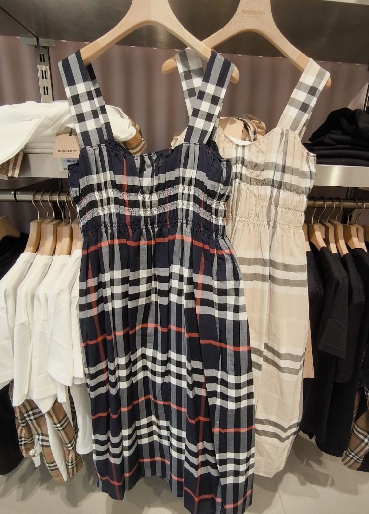 BURBERRY】DELILAH チェックギャザーワンピース (Burberry/ワンピース