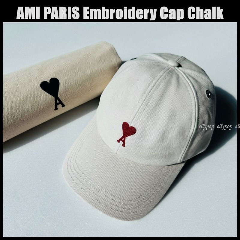 AMI PARIS Embroidery Cap Chalk アミパリス ロゴ キャップ帽子 (AMI