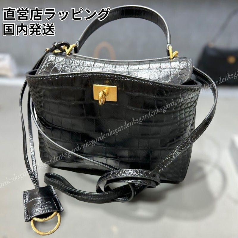 すぐ届く！BALENCIAGA Rodeo ミニ ハンドバッグ クロコ型押し