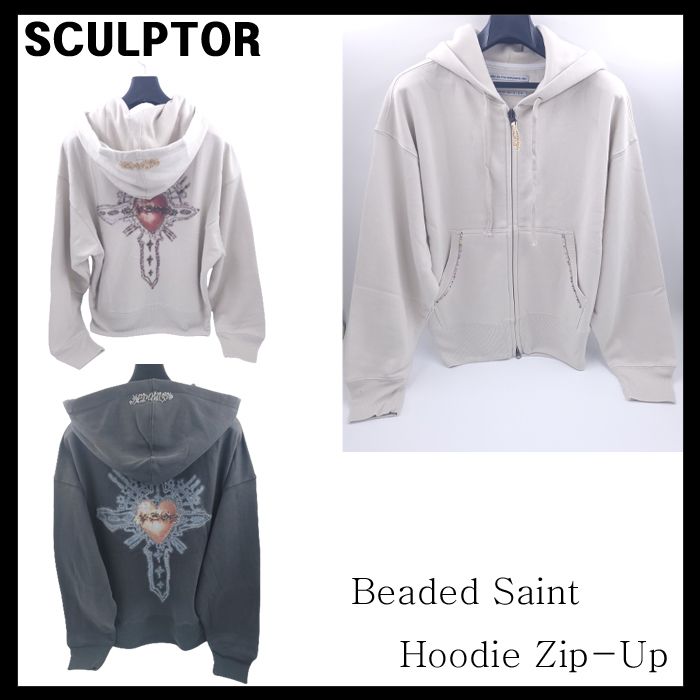 トップス sculptor Beaded Saint Hoodie Zip-Up MUSINSA公式