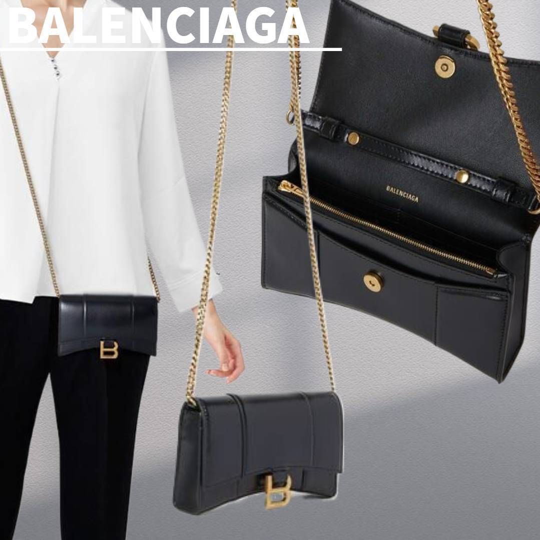人気☆関税込【BALENCIAGA】Hourglass ミニチェーンウォレット