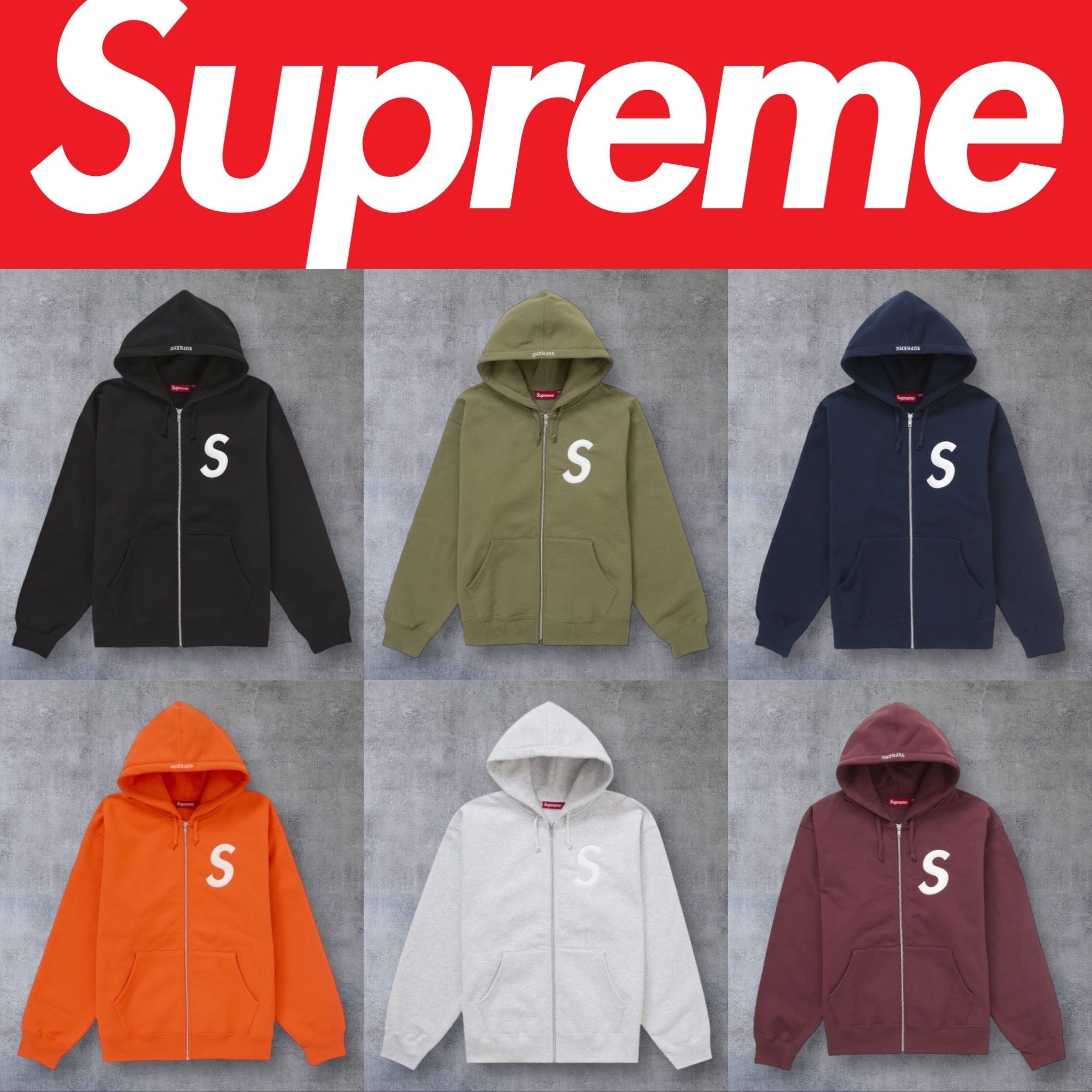 2024FW】Supreme S Logo Zip Up Hooded Sweatshirt (Supreme/パーカー