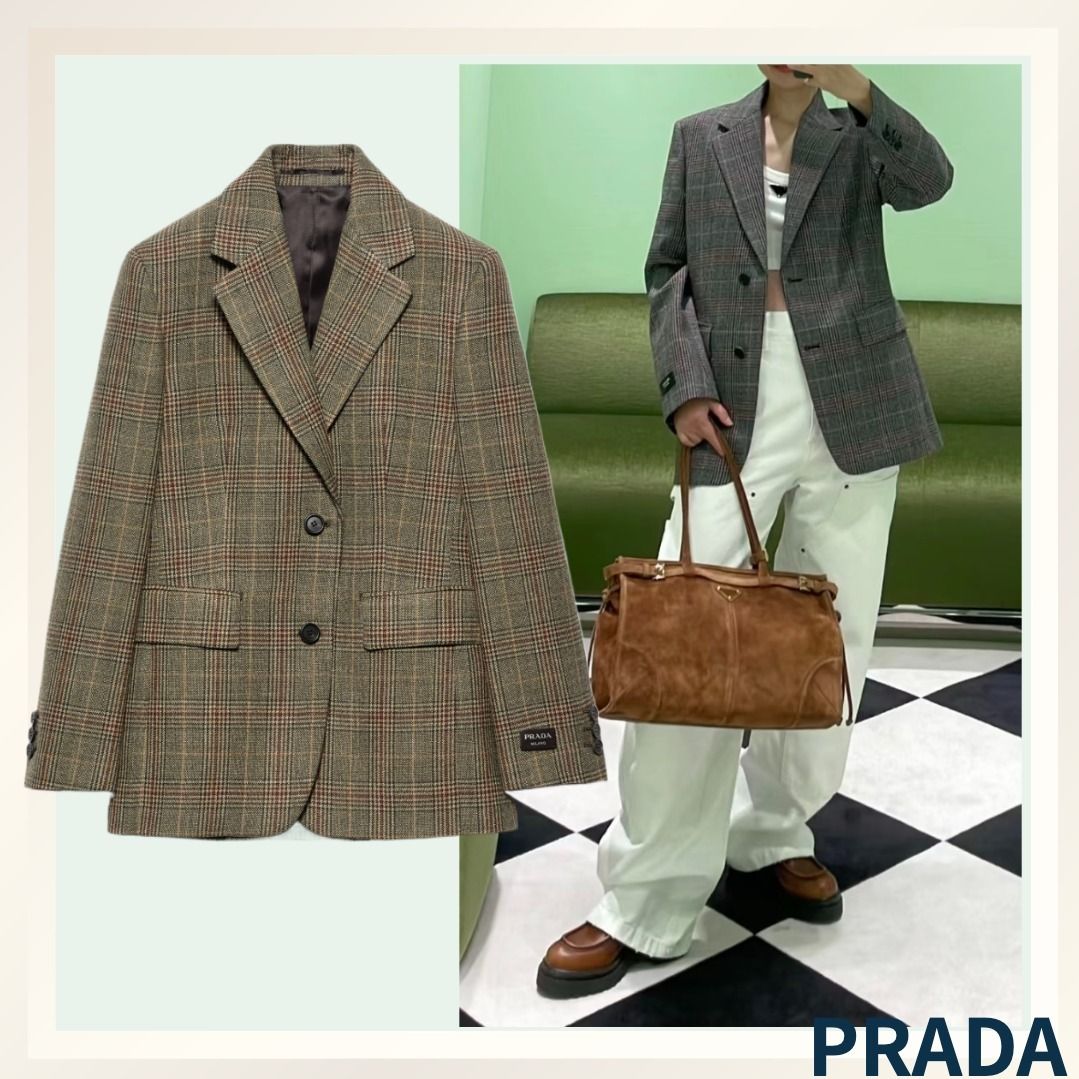 24AWトレンド必須アイテム《PRADA》チェックジャケット (PRADA