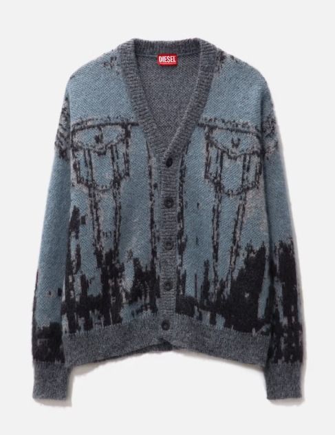 DIESEL】 Gジャン柄モヘア混イタリア製カーディガン K-PETALO (DIESEL