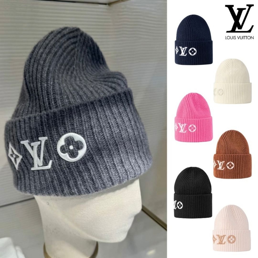 ロゴが可愛い♪】ルイヴィトン☆ビーニー LVヘッドライン (Louis