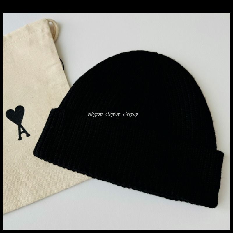 AMI PARIS アミ パリス ニット帽 ハート ロゴ ビーニー 帽子 (AMI
