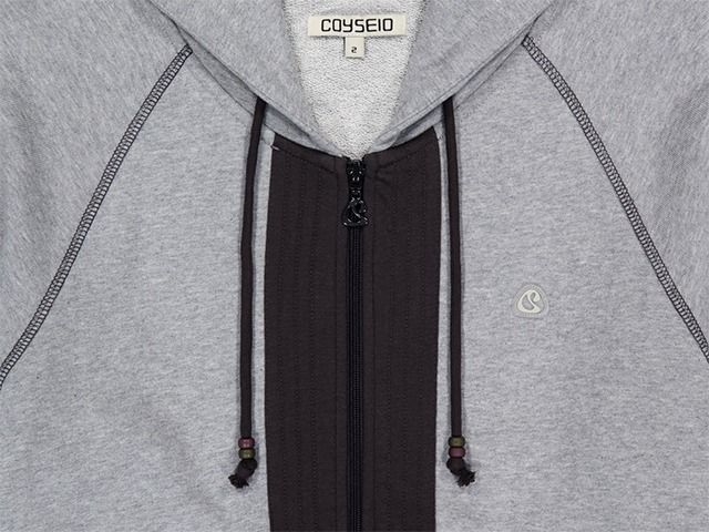 COYSEIO】PUCKERING HOOD ZIP-UP GREY (COYSEIO/パーカー・フーディ