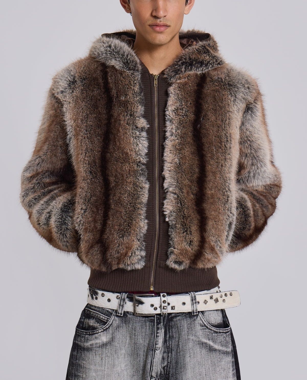 ☆JADED LONDON☆ Bear Faux Fur Hooded Jacket ジャケット (JADED