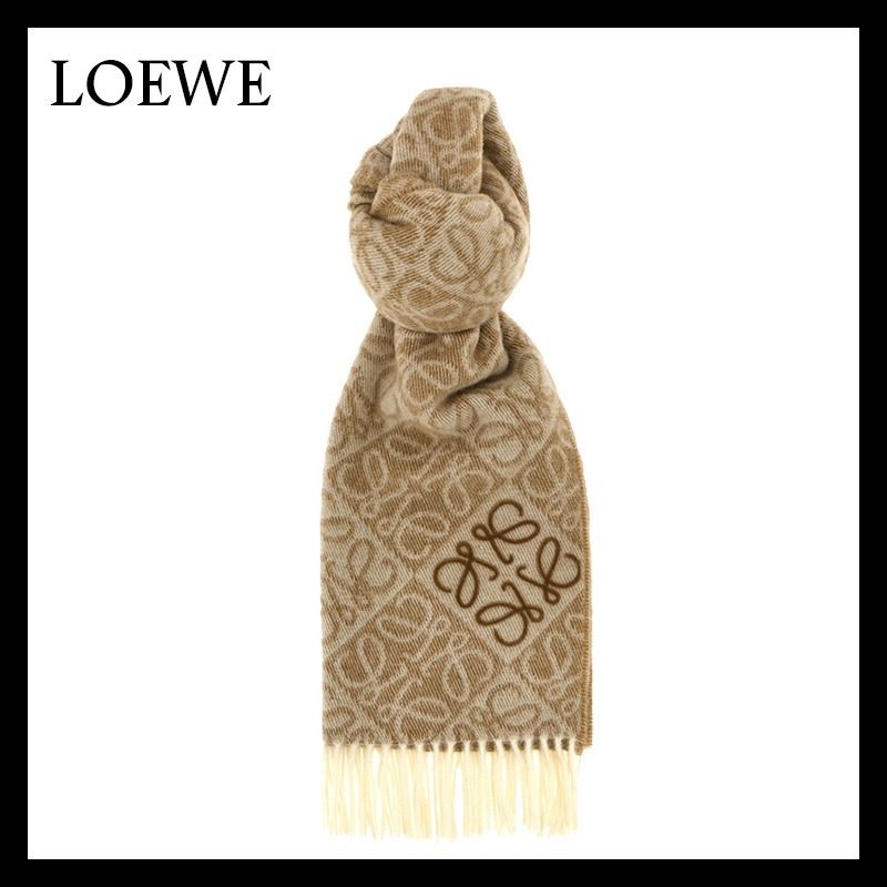 すぐ届く】LOEWE ロエベ ウール&カシミヤ アナグラム マフラー (LOEWE