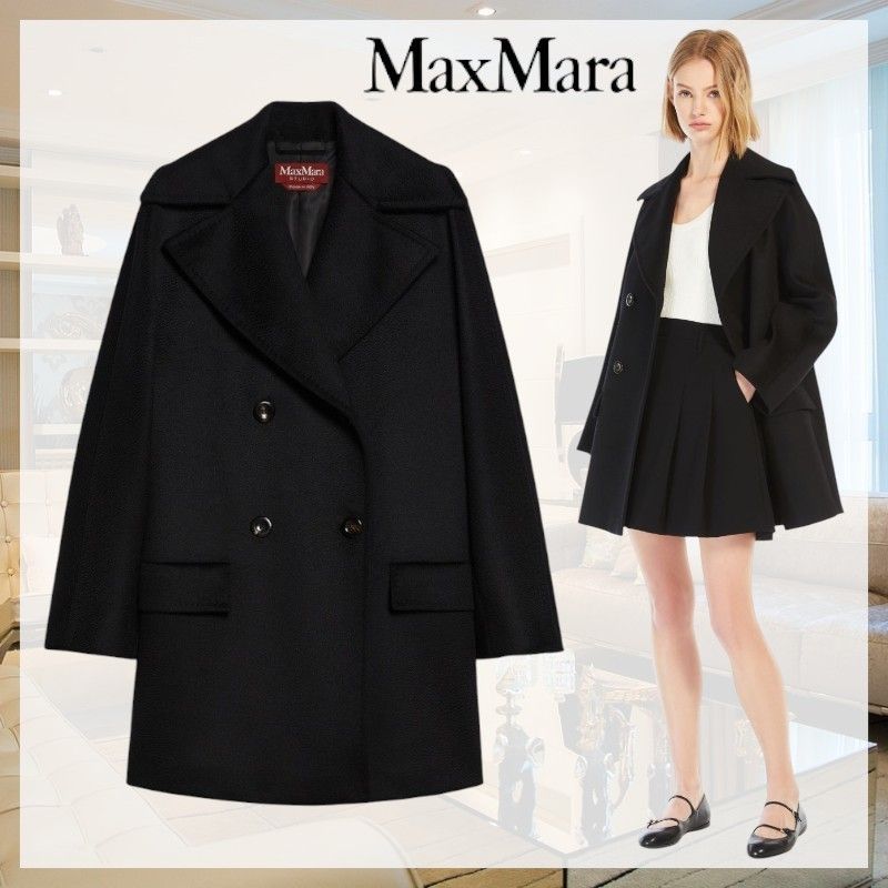 オシャレ】MaxMara Studio《KENT》ダブルブレスト ピーコート (Max