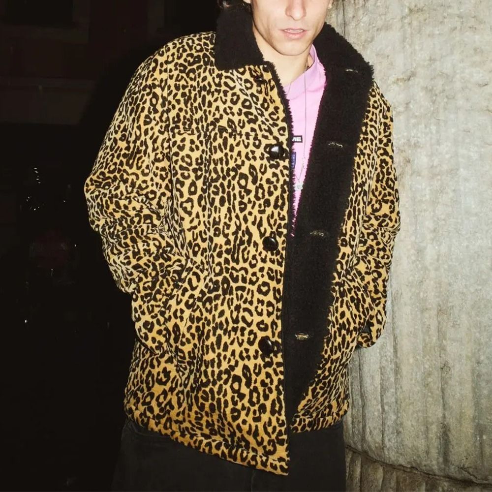 Supreme】Kindermann Uncut Corduroy Car Coat☆Leopard☆24FW