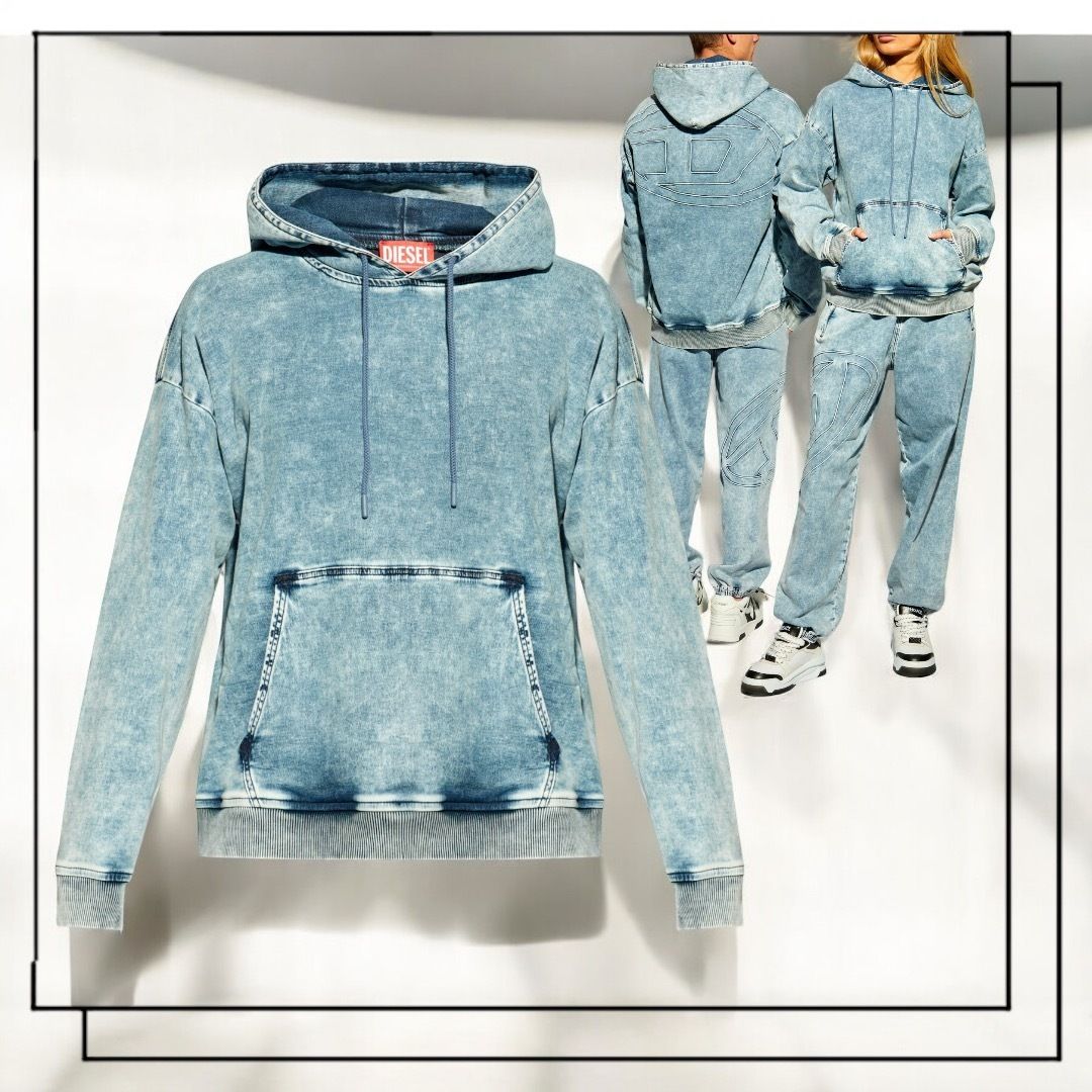 国内発】DIESEL D-Um-Rib-S2 Track デニム フーディ (DIESEL/パーカー