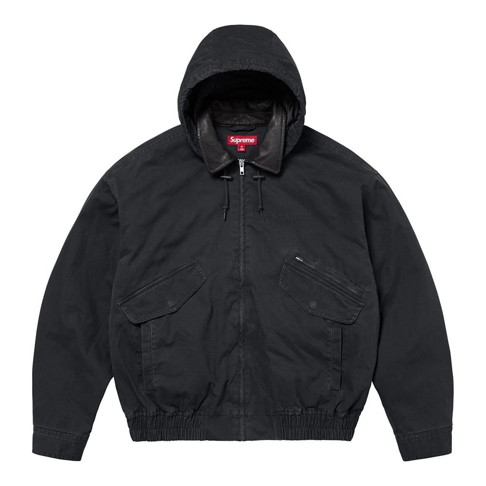 Supreme】Leather Collar Utility Jacket☆Black☆24FW☆ (Supreme