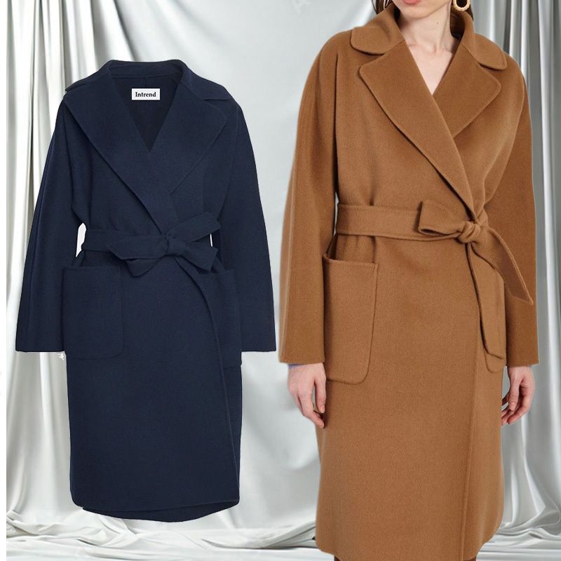 DT☆WEEKEND MAX MARA「2ROVO」ダブルフェイス生地ラップコート