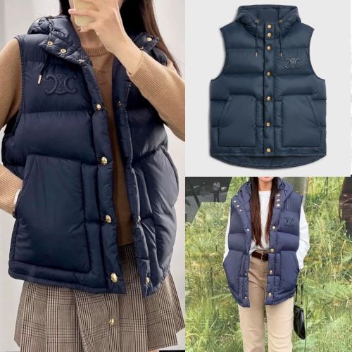 入手困難☆】セリーヌ ダウンベスト オーバーサイズ ネイビー (CELINE