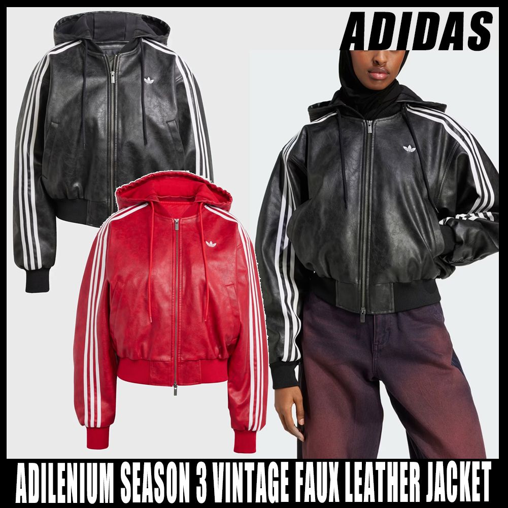 ◇正規品◇ADIDAS ADILENIUM VINTAGE LEATHER JACKET(W)◇関税込