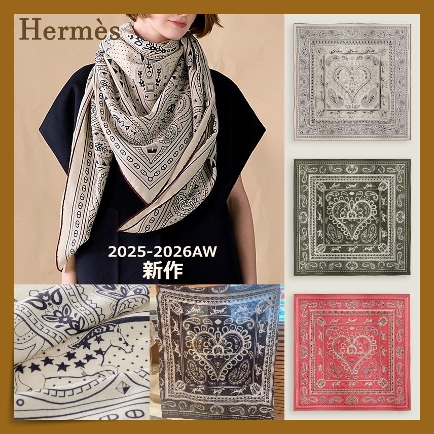 HERMES】カシシル140 バンダナ柄 野村大輔氏☆Cheval de Coeur (HERMES