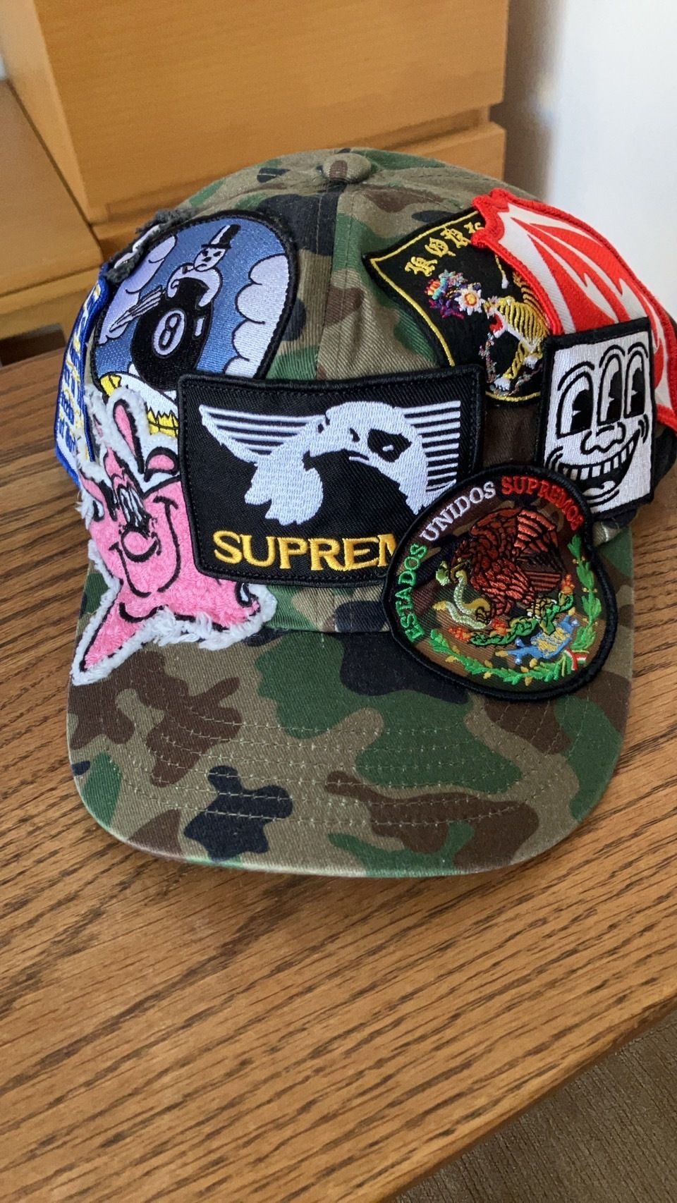 希少☆ SUPREME(シュプリーム) カモ柄 パッチワーク キャップ (Supreme