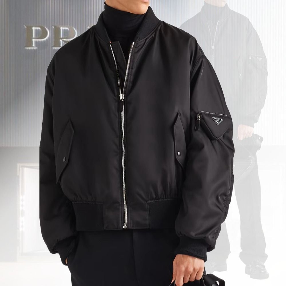 サステナブルに】PRADA Re-Nylon ボンバージャケット ブラック (PRADA