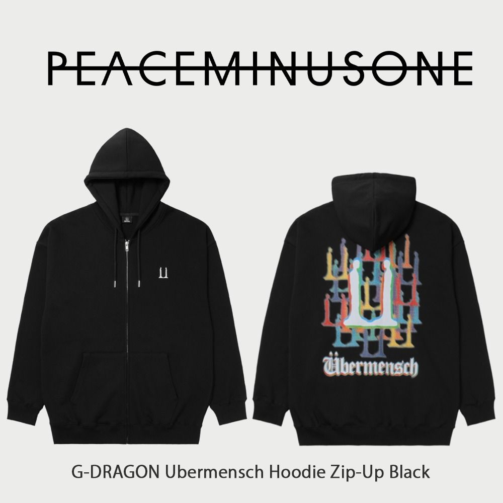 G-DRAGON Ubermensch Hoodie Zip-Up Black ☆人気 (peaceminusone