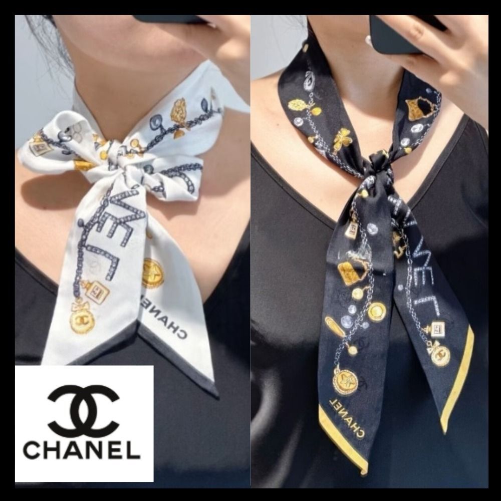 お好きな巻き方で上品に♡CHANEL ヘアバンドツイリー (CHANEL/スカーフ