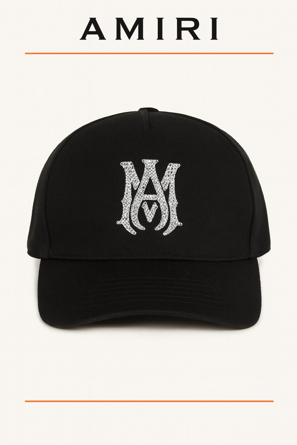 Amiri MA Crystal Hat フロントロゴラインストーン キャップ (AMIRI
