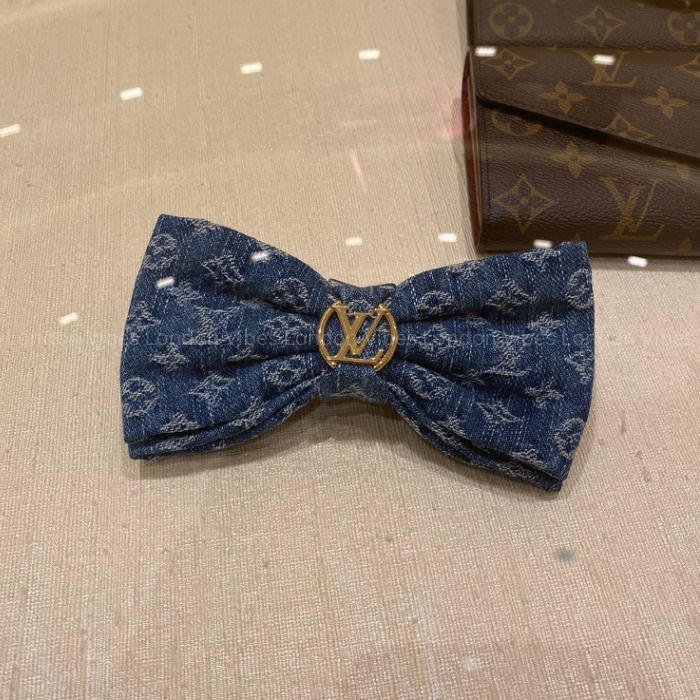 ギフトに◎ Louis Vuitton バレッタ デニム リボン モノグラム (Louis