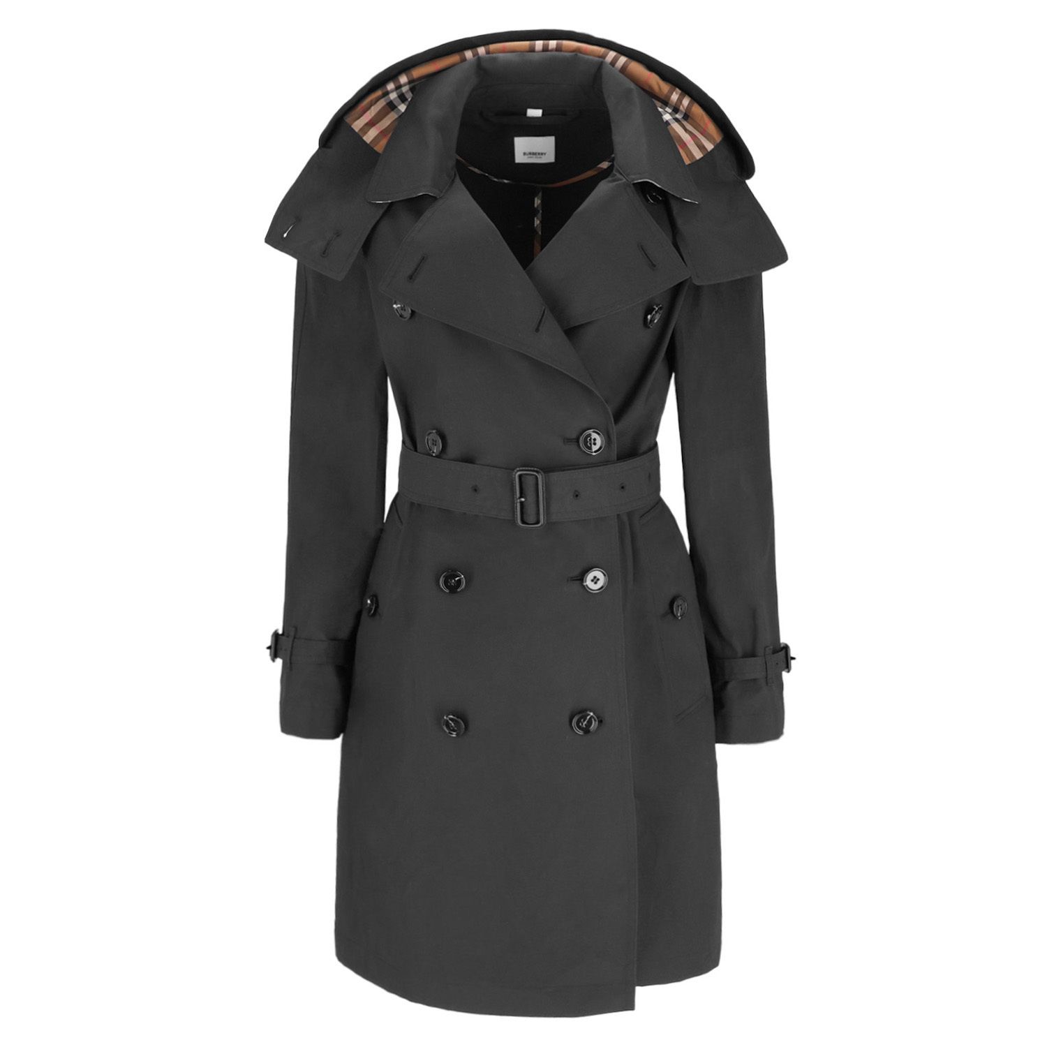 ☆BURBERRY☆AMBERFORDフード チェック トレンチコート 80922621