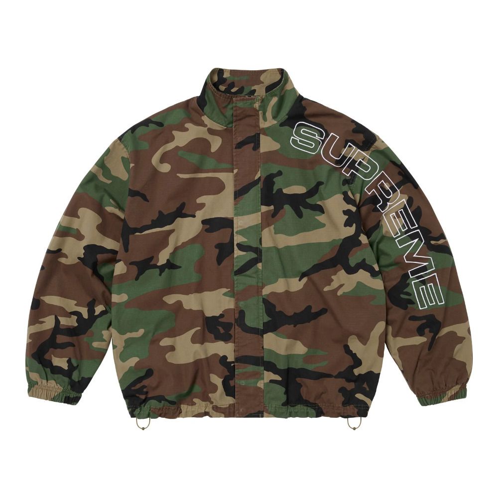 Supreme Spellout Embroidered Ripstop Track Jacket Camo 25FW