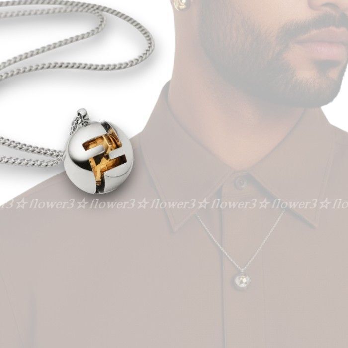 フェンディ FFスフィア ネックレス 国内配送 ゴールド＆シルバー