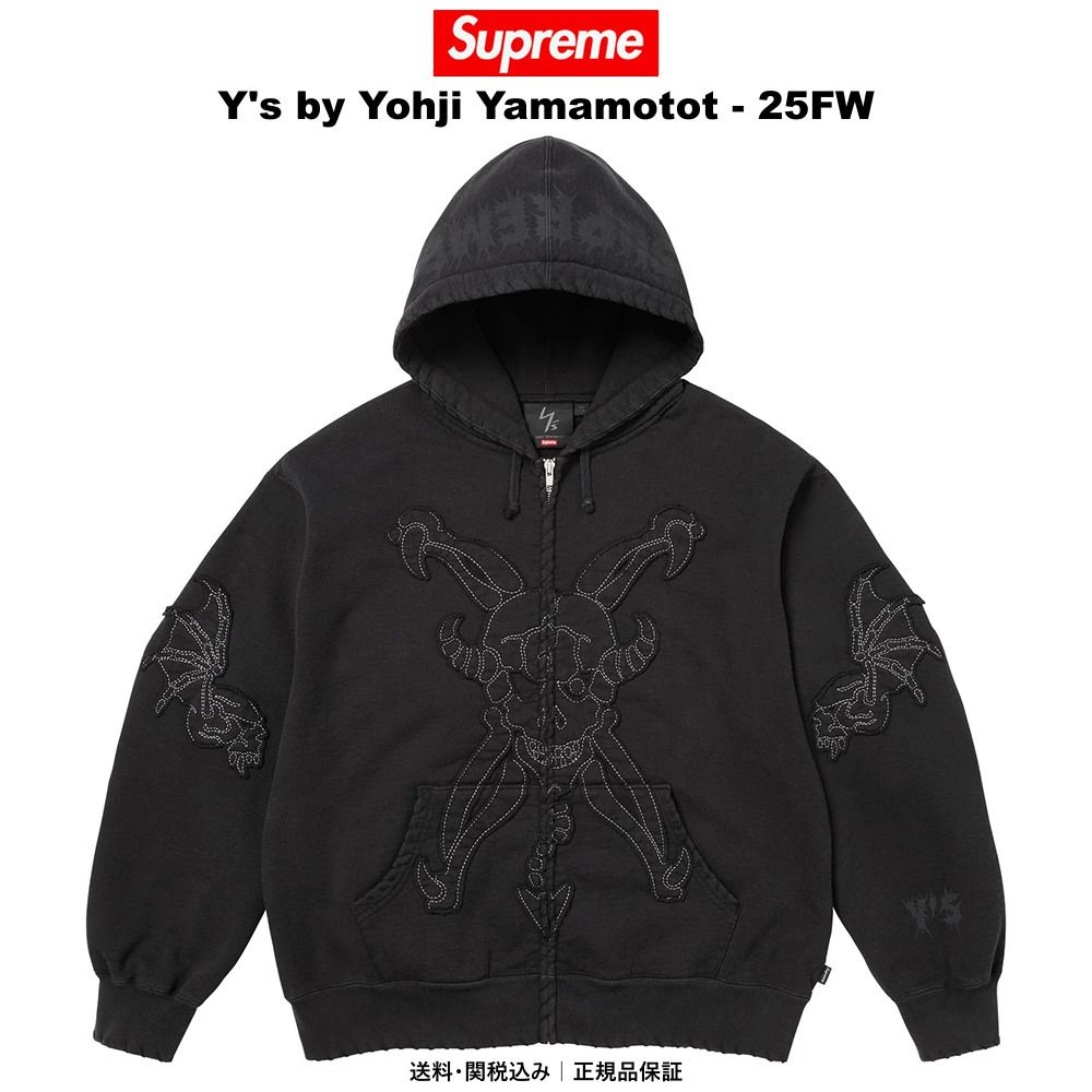 Supreme x Y's by Yohji Yamamoto】Zip Up Hoodie Black -25FW
