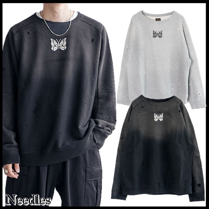 ◇Needles ニードルズ◇ダメージ トレーナー スウェットシャツ