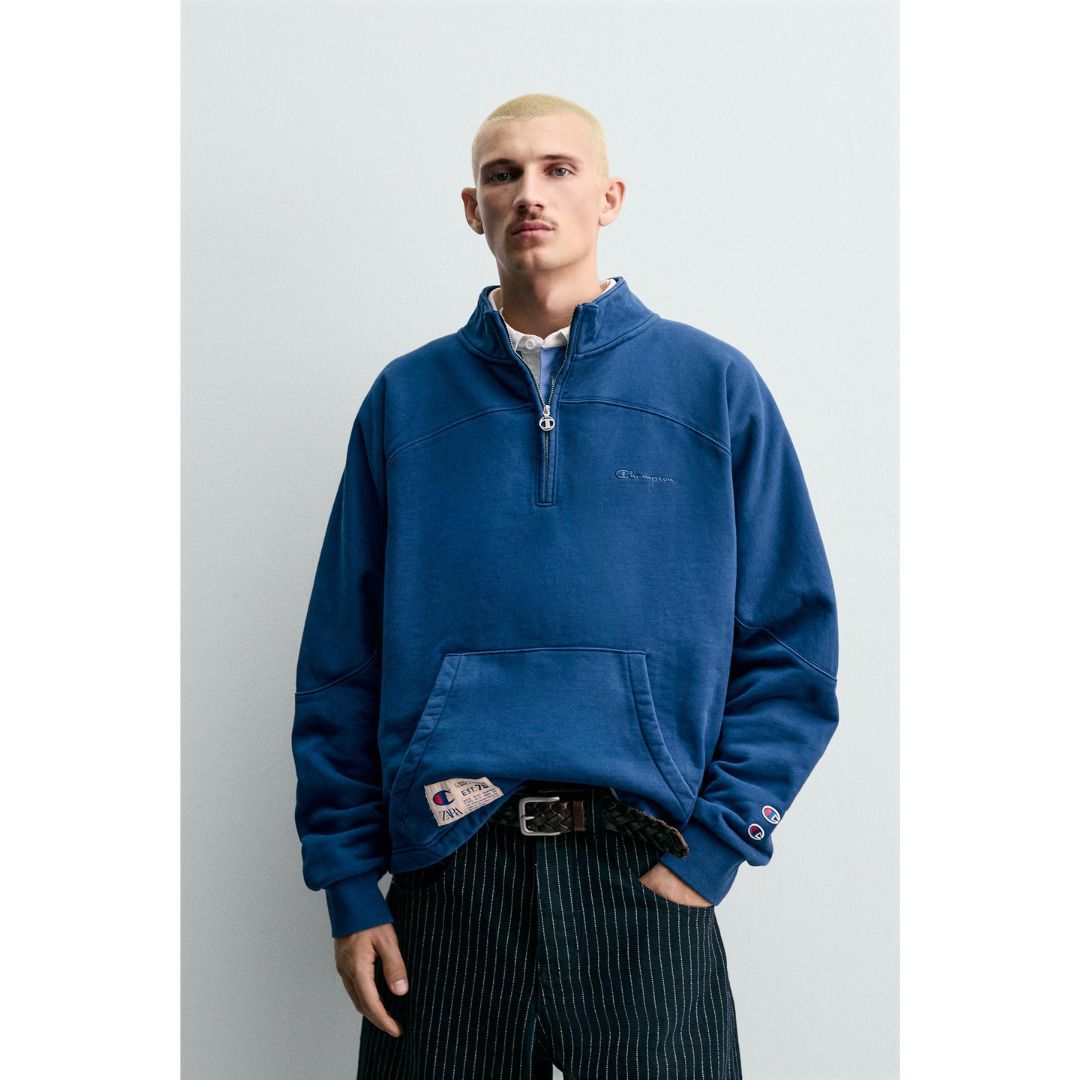 ZARA］CHAMPION X ZARA ジッパーネック スウェットシャツ (ZARA