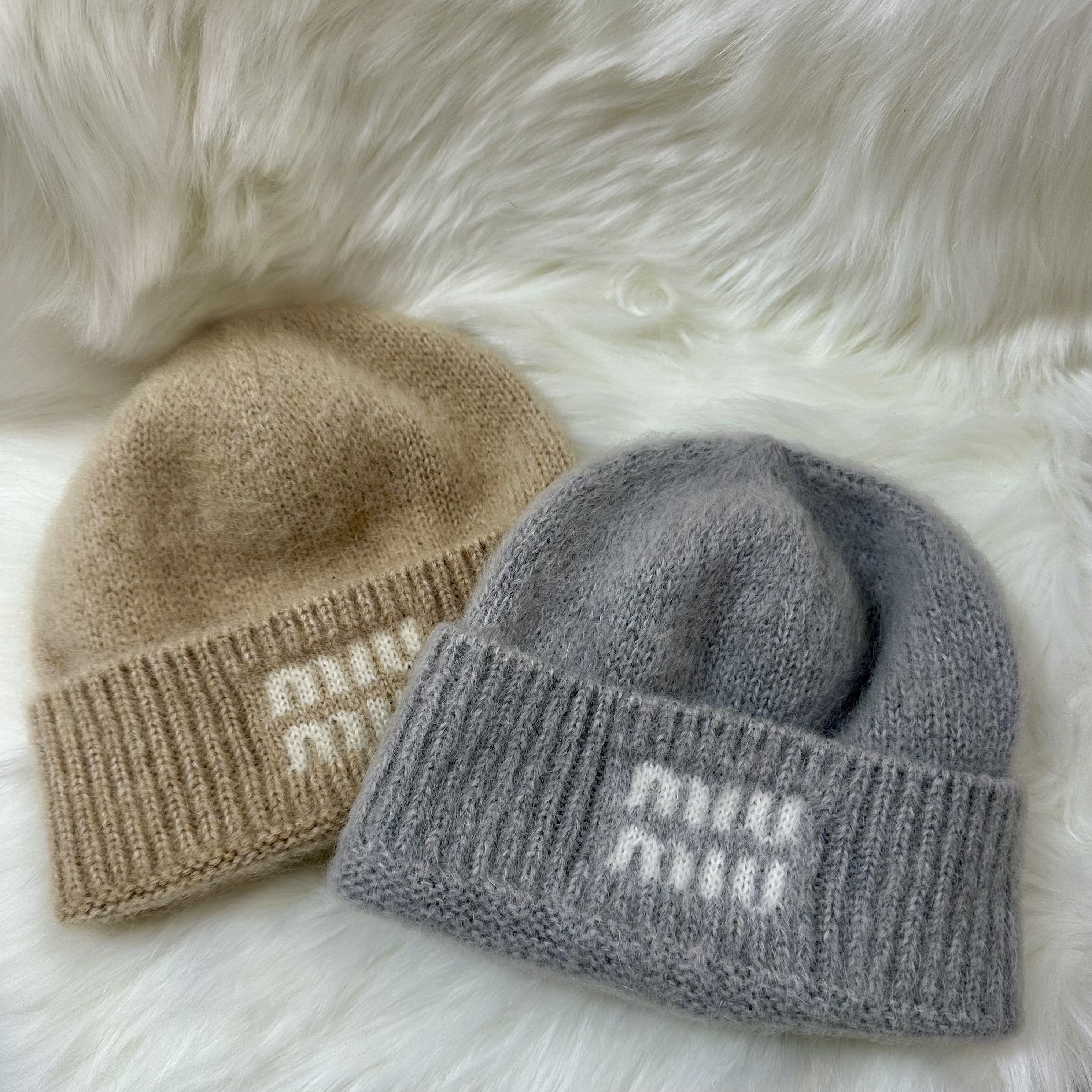 国内即発】MIU MIU ミュウミュウ モヘア ビーニー ニット帽 (MiuMiu