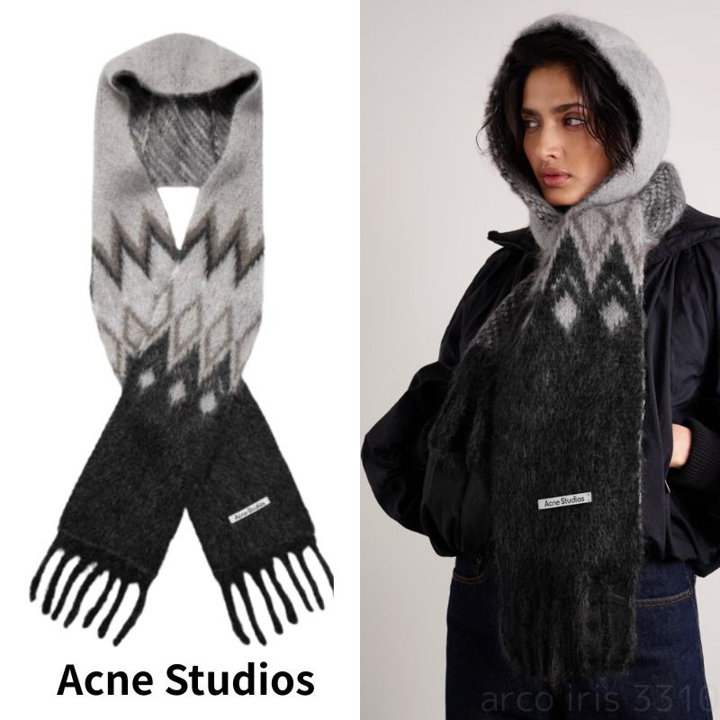 Acne Studios】フード付きモヘアマフラー (Acne Studios/マフラー