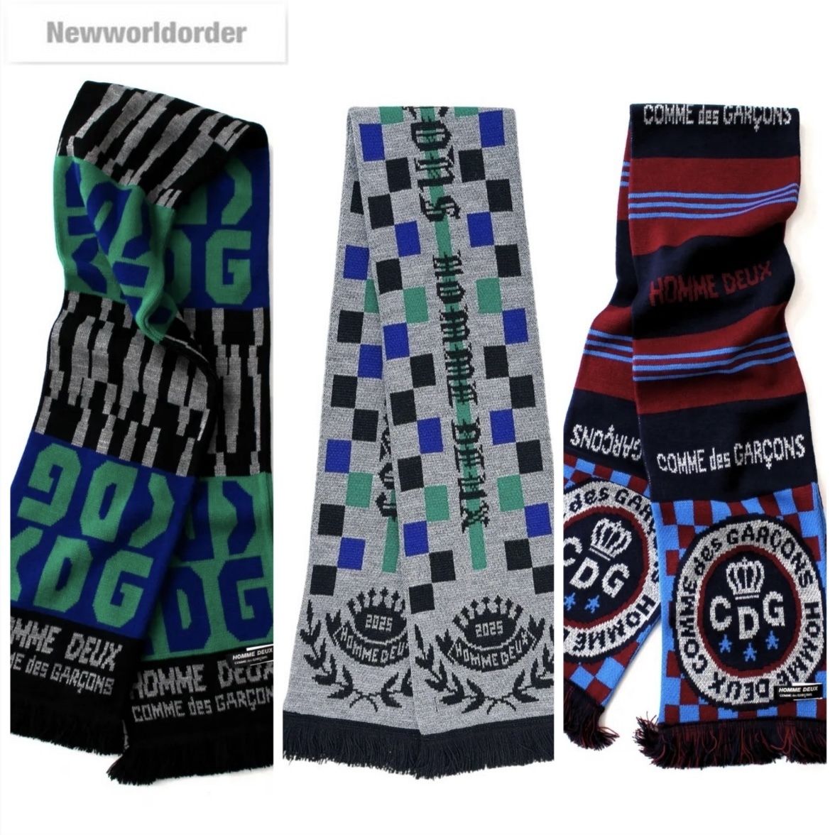 ロゴが目を惹く】コムデギャルソンオムドゥ マフラー (COMME des