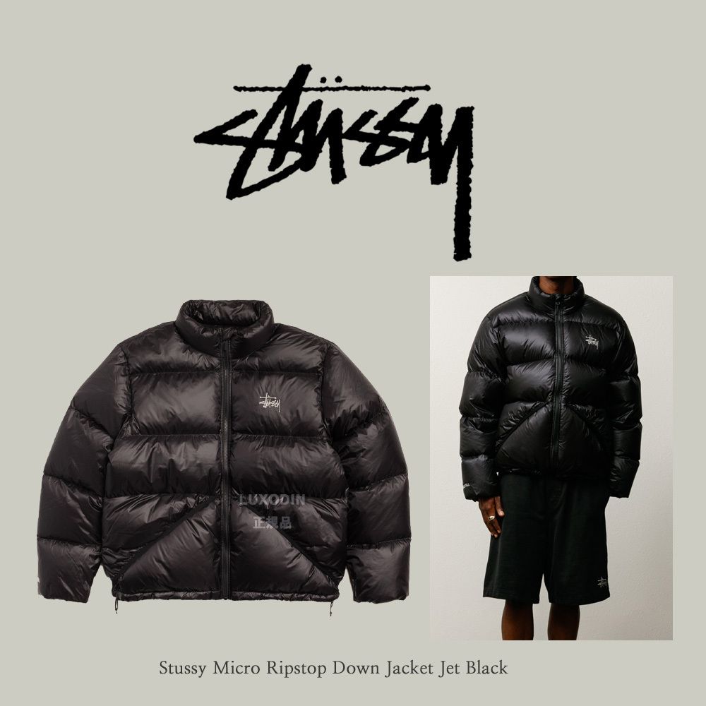 Stussy】 Micro Ripstop Down Jacket Jet Black☆正規品 (STUSSY