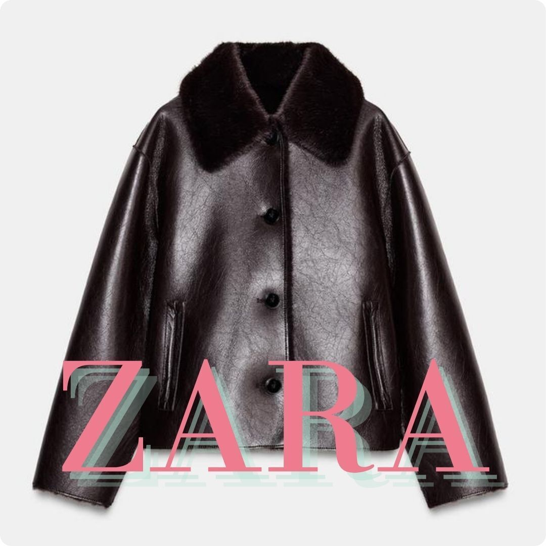 ZARA リバーシブル ダブルフェイス フェイクレザージャケット (ZARA