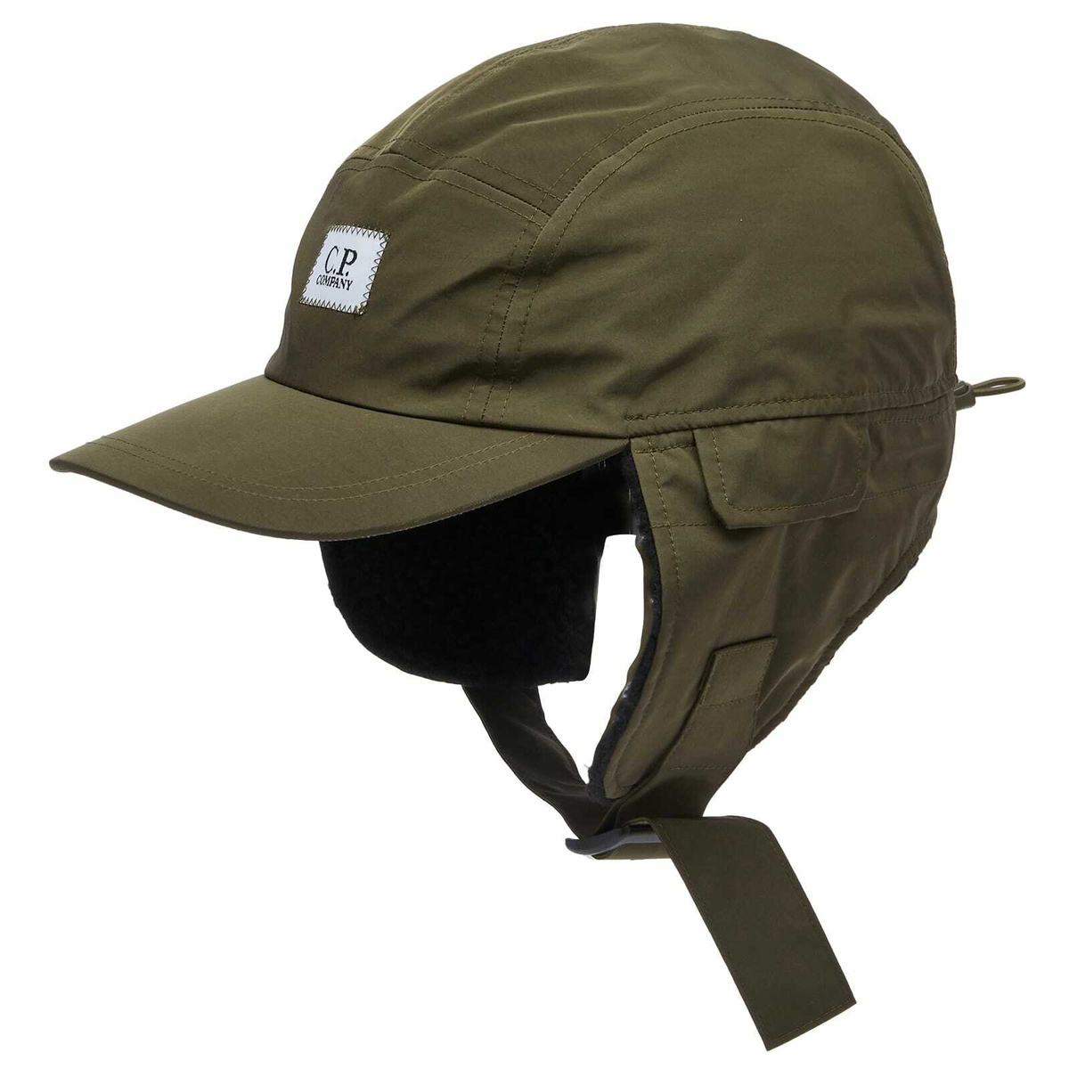 C.P. Company Men's Chrome-R Earflap Cap in Ivy Green C.P. Company