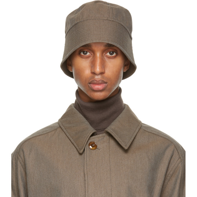 Lemaire Brown Navy Bucket Hat Lemaire