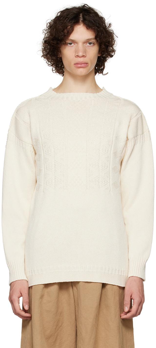 Maison Margiela Off-White Cable Knit Sweater Maison Margiela