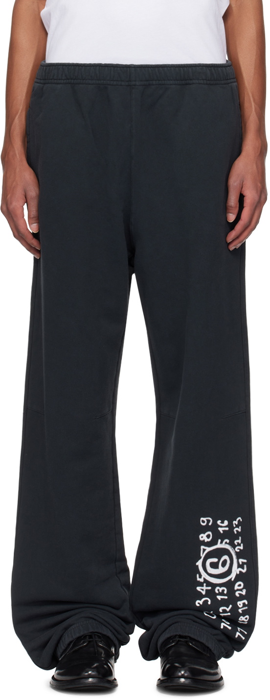 MM6 Maison Margiela Black Numeric Sweatpants MM6 Maison Margiela
