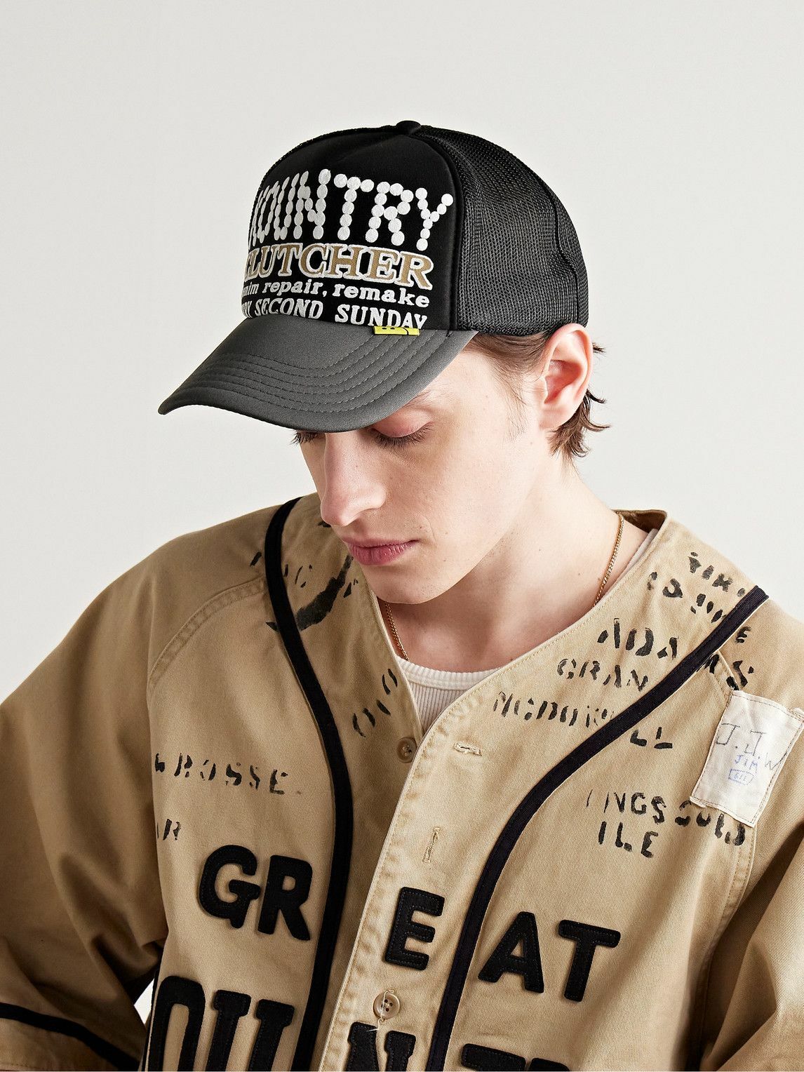 KAPITAL - Kountry Pearl Clutcher Printed Twill and Mesh Trucker