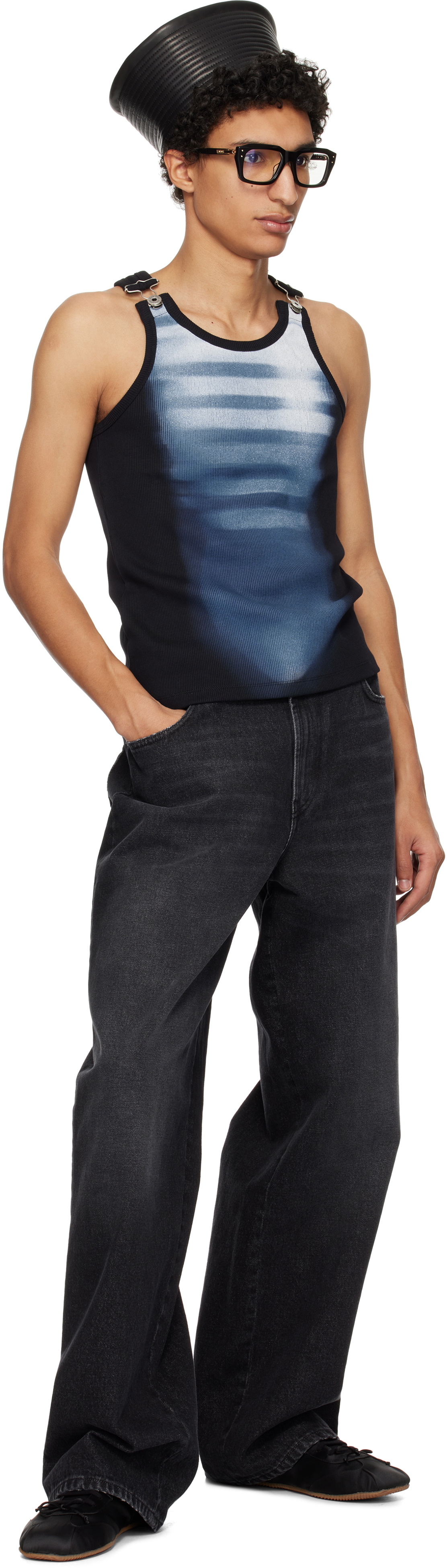 Jean Paul Gaultier Black & Blue 'Le Mâle' Tank Top Jean Paul Gaultier