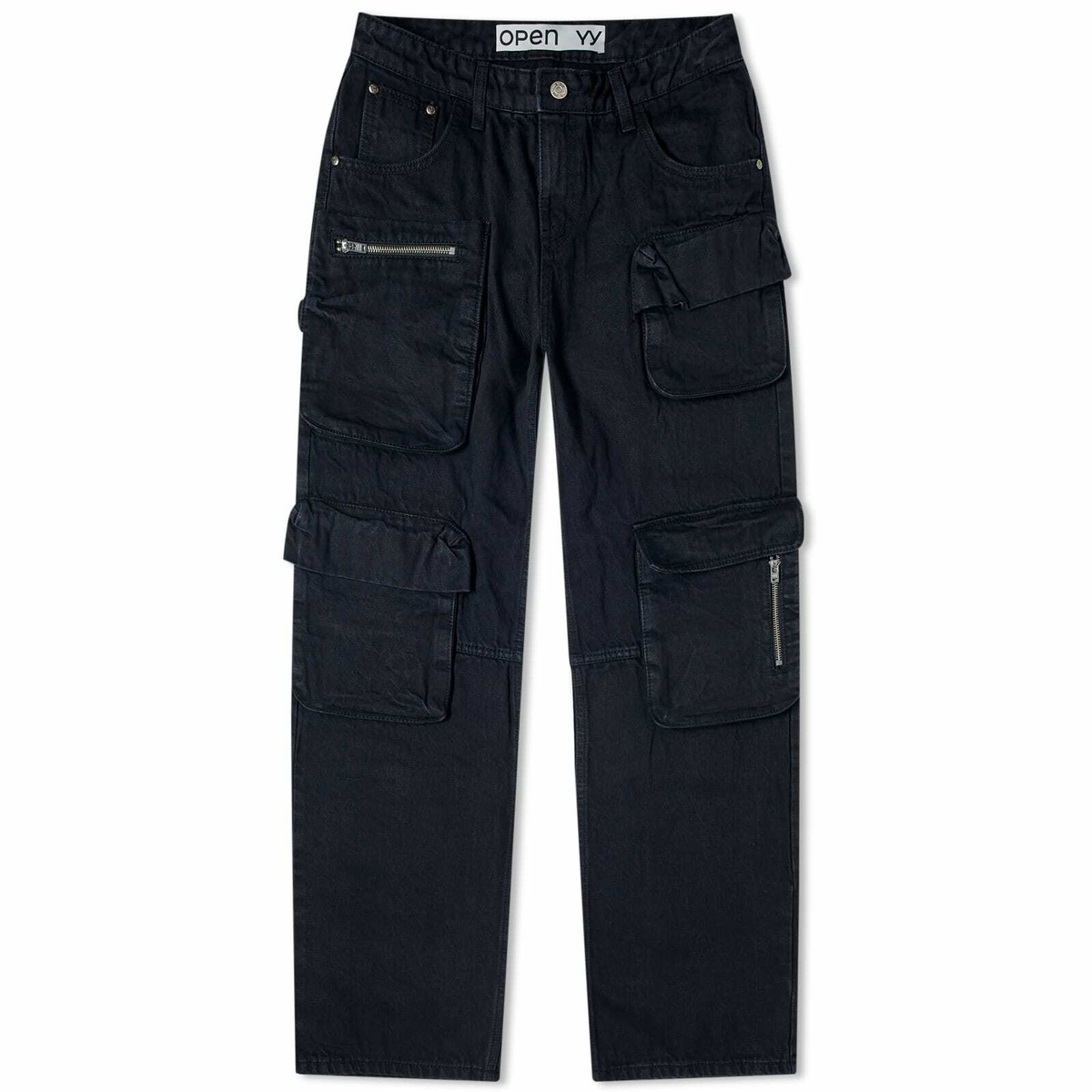 OPEN YY Women's Cargo Pocket Jeans in Black OPEN YY