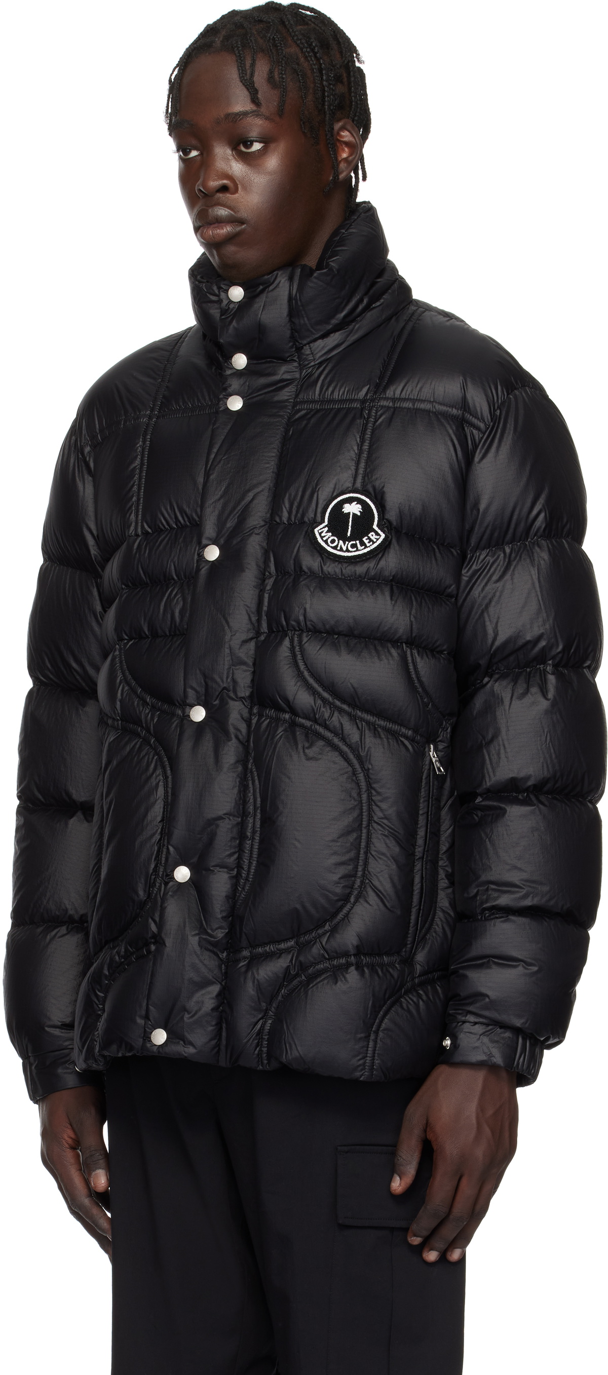 Moncler Genius Moncler x Palm Angels Black Cherit Down Jacket