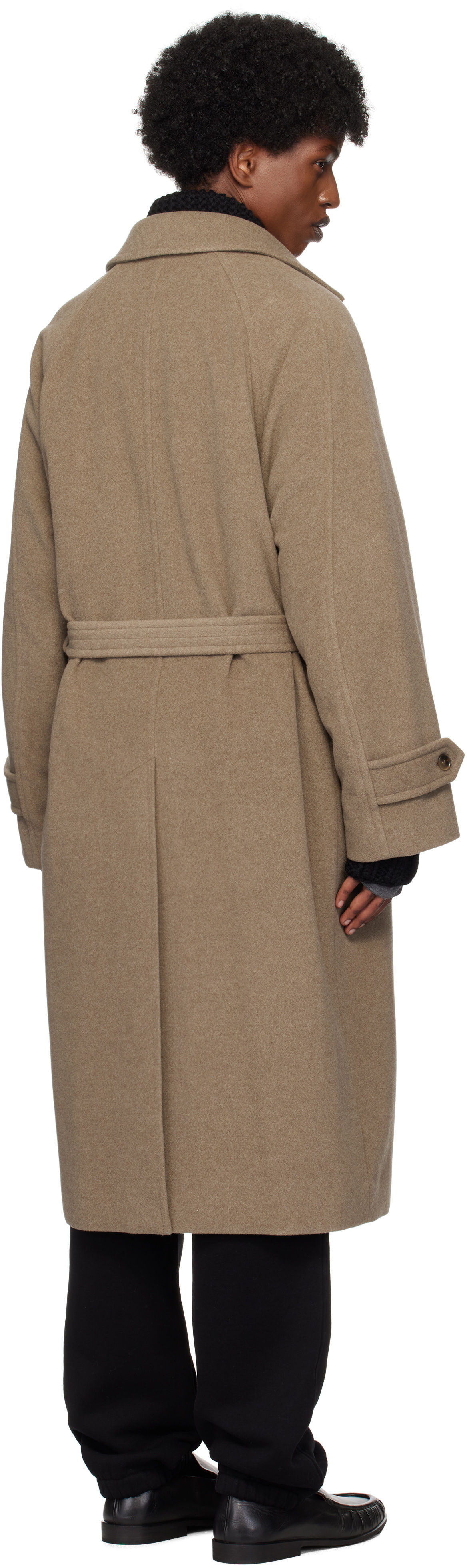 AURALEE Beige Mosser Soutien Collar Coat Auralee